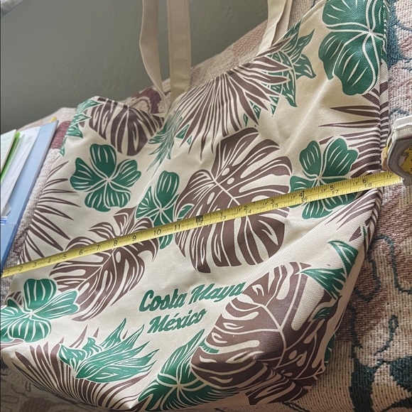 #1075* Unisex Costa Maya Mexico Tropical Tote Bag - Green and Brown - Picture 2 of 4